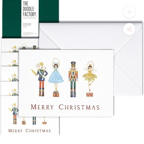 20 Nutcracker Christmas cards & envelopes.Eco friendly made UK 100% recyclable - Picture 1 of 7